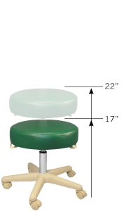 Medical stool adjustable height ranges from 17" - 22"