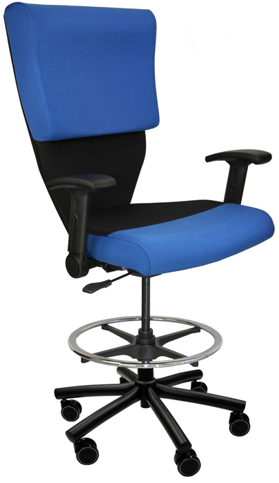 Shield Cop Chair in stool version, shown in blue