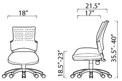 Snap Chair Dimensions - Armless