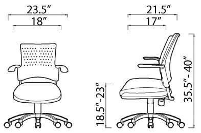 Snap Chair Dimensions - With Arms