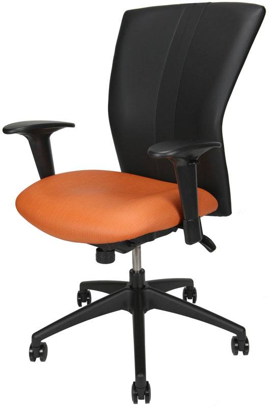 Bailey meeting room chair with orange seat and black back