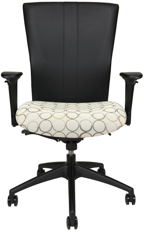 Bailey task chair with black back and upholstered seat