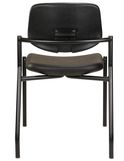 Hard-surface stackable medical lab chair, back view