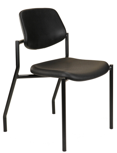 Hard-surface armless medical lab chair, front angle view