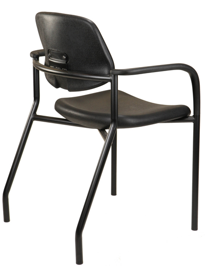 Black hard-surface hospital chair with arms