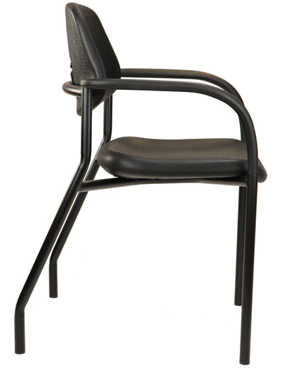 Hard-surface hospital chair with arms