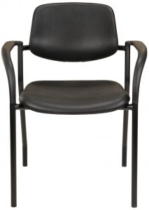 Black polyurethane chair with arms