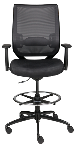 Nifty Drafting Stool with arms and black fabric seat