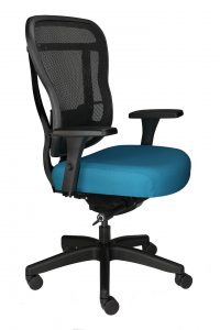 Rika mesh-back task chair with fabric seat