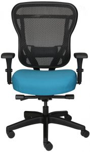 Mesh task chair with upholstered seat