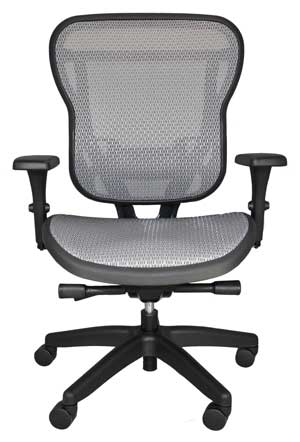 Light gray all-mesh ergonomic office chair
