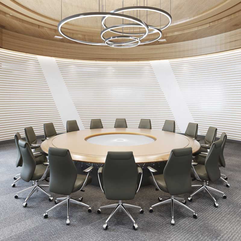 Leather Chairs Around Round Conference Table