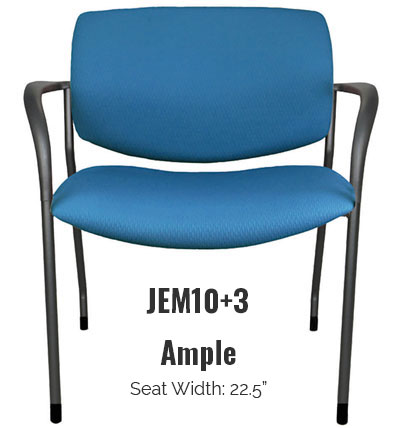 Wide guest chair with arms
