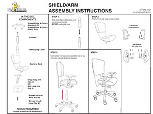 Shield Cop Chair Assembly Instructions - Chair and Arm