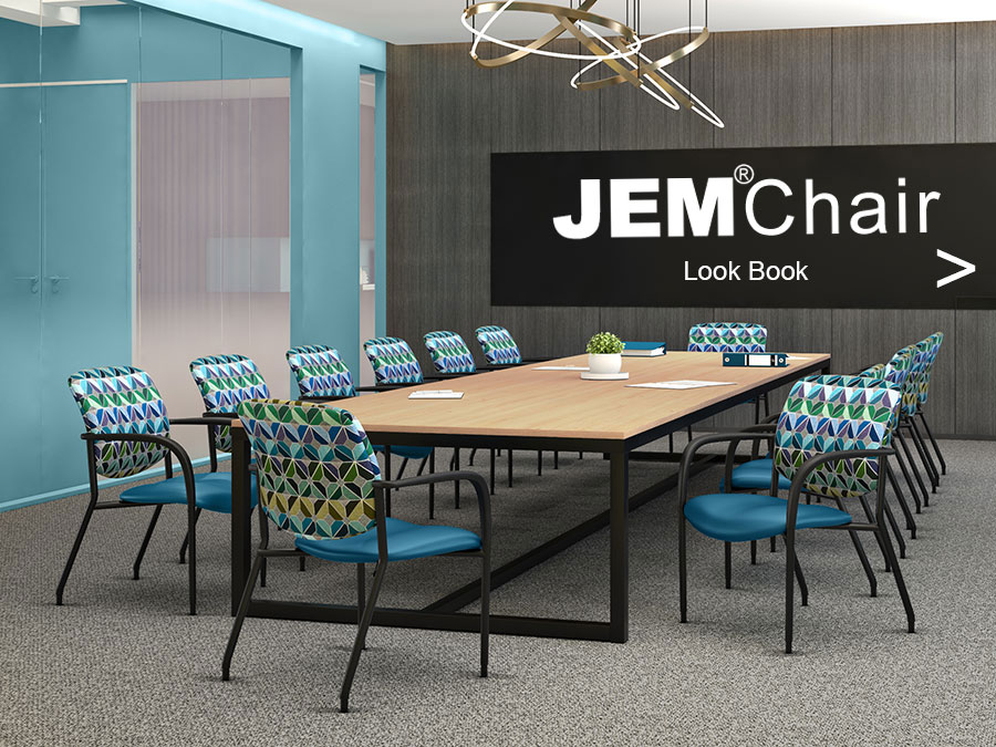 Jem Guest Chairs around conference table