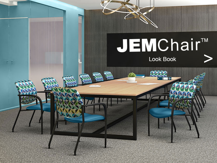 Jem Guest Chairs around conference table