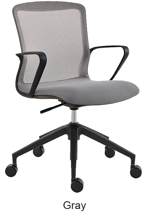Gray Mesh-Back Office Chair