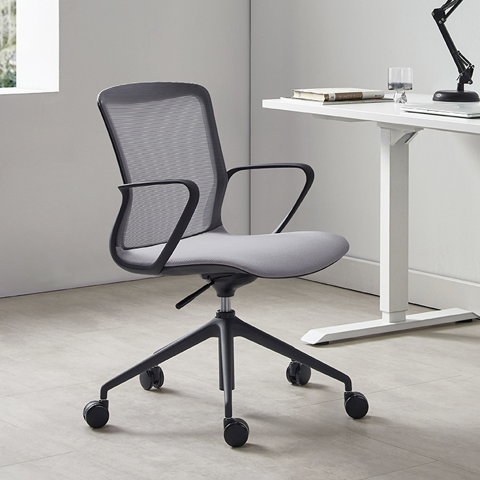 Gray Mesh-Back Office Chair