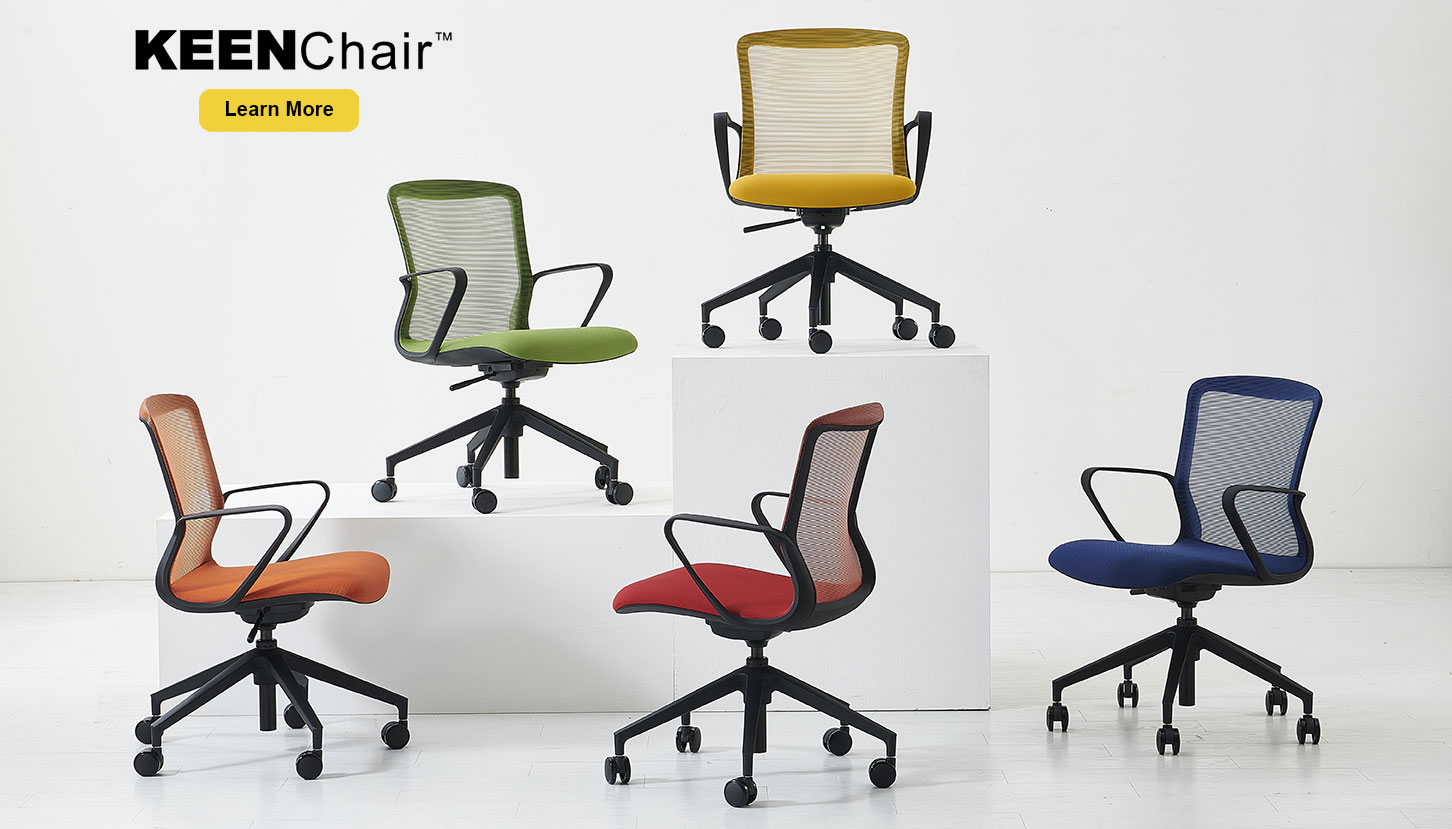 Colorful mesh back office chairs