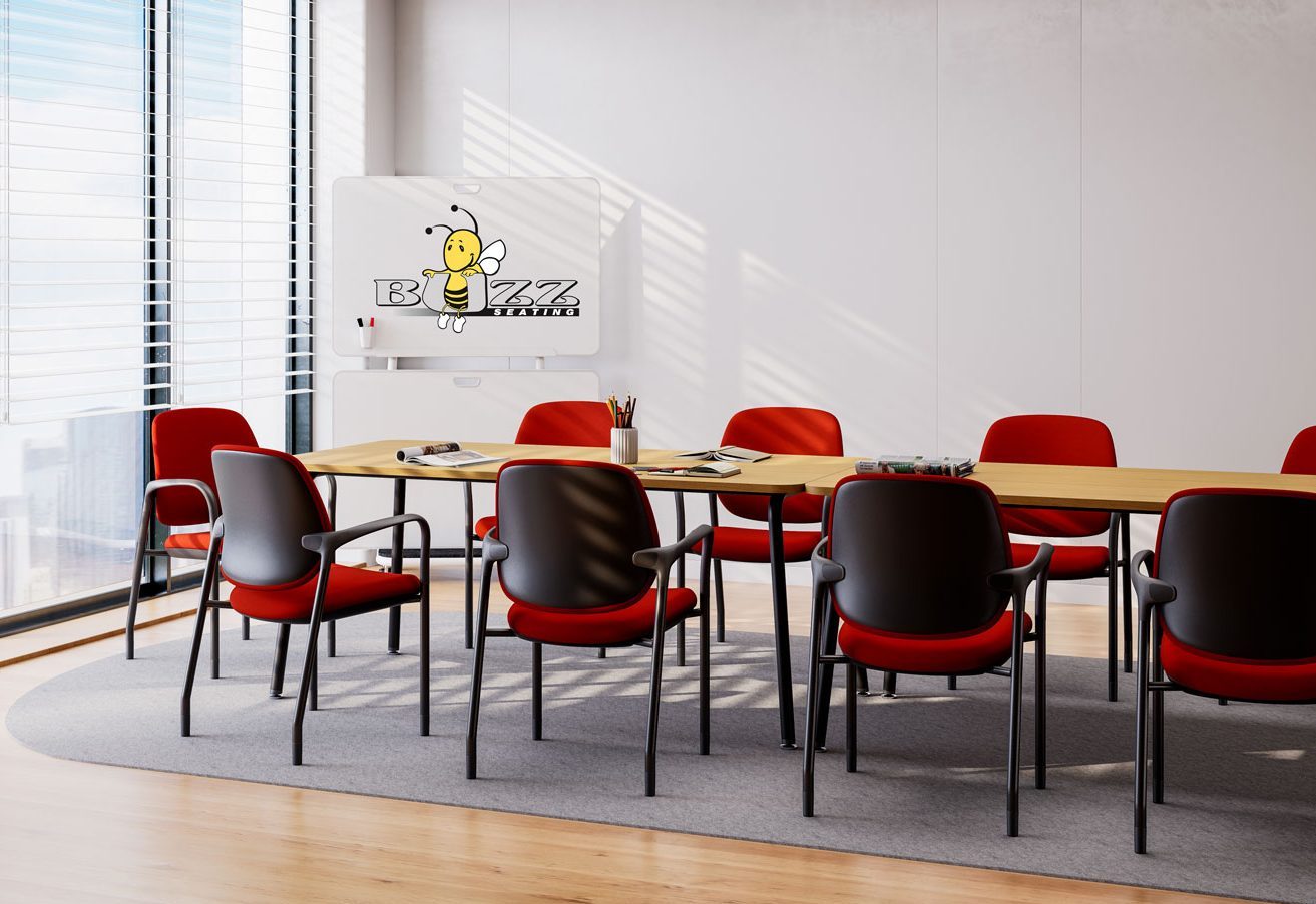 Stackable Flite Chairs With Glides, Around Conference Table