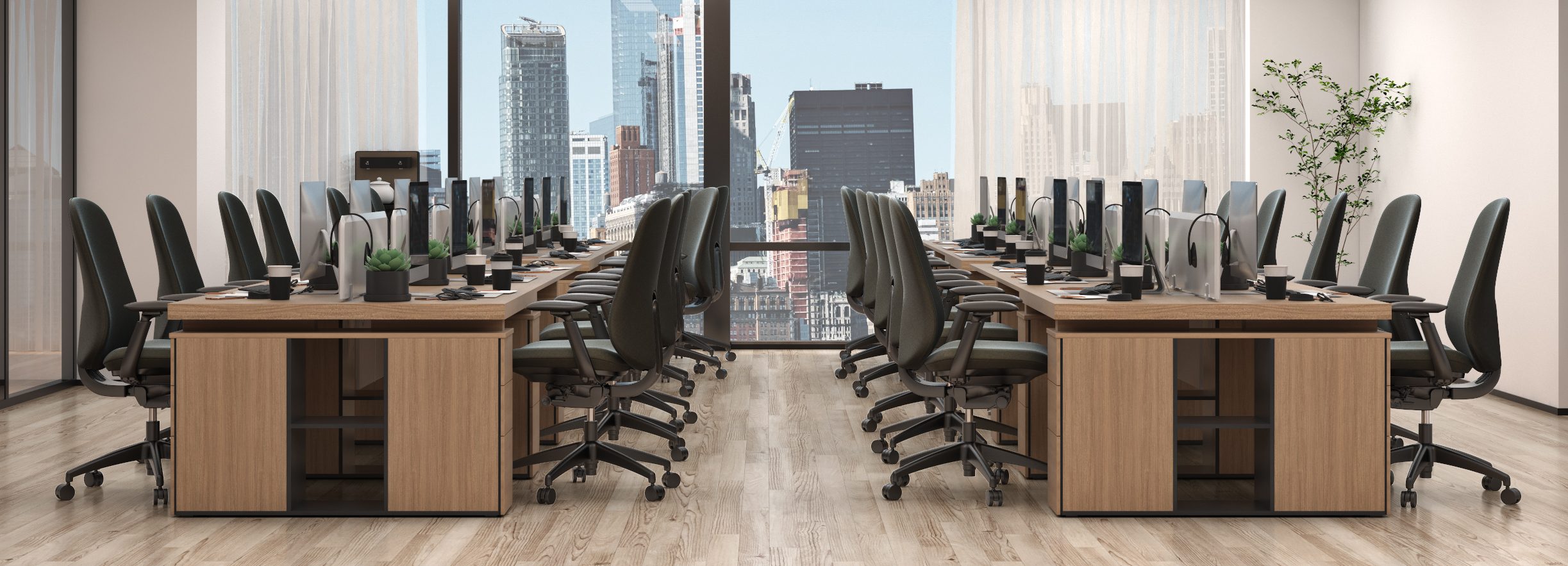 Black Brella Chairs Around Tables