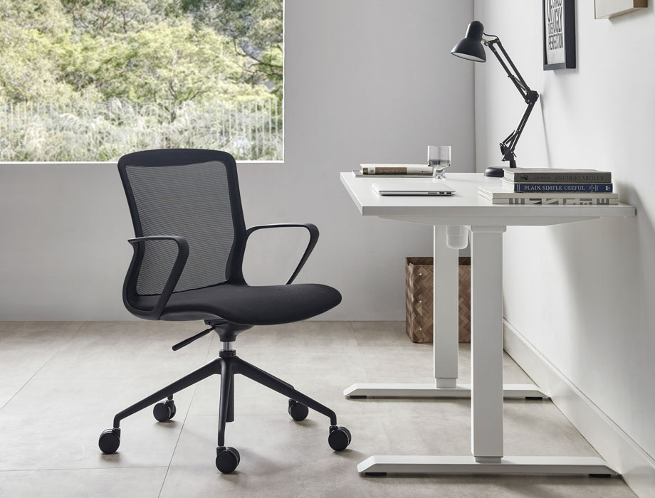 Mesh-back office chair - black