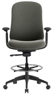 Black Upholstered Office Stool