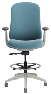 Blue Upholstered Office Stool