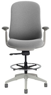 Gray Upholstered Office Stool