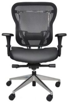 Rika ergonomic office chair with black leather seat