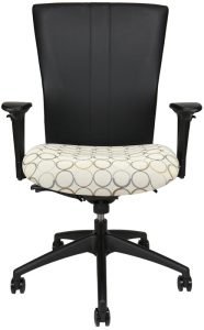 Bailey task chair with black back and upholstered seat