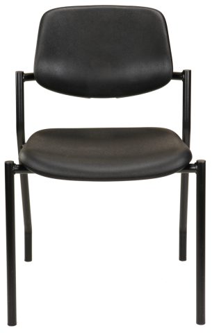 Black armless urethane chair for hospitals and medical environments