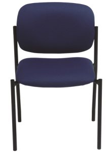 Blue stacking chair, armless