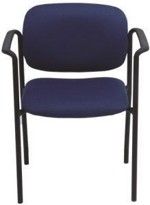 Blue stacking chair with arms