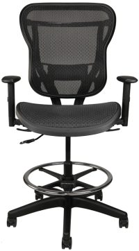 Ergonomic office stool with footrest and wheels