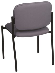Stacking chair has non-exposed back attachment