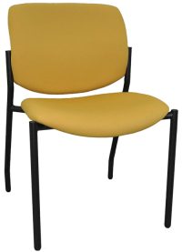 Armless lobby chair, shown in yellow gold with black legs