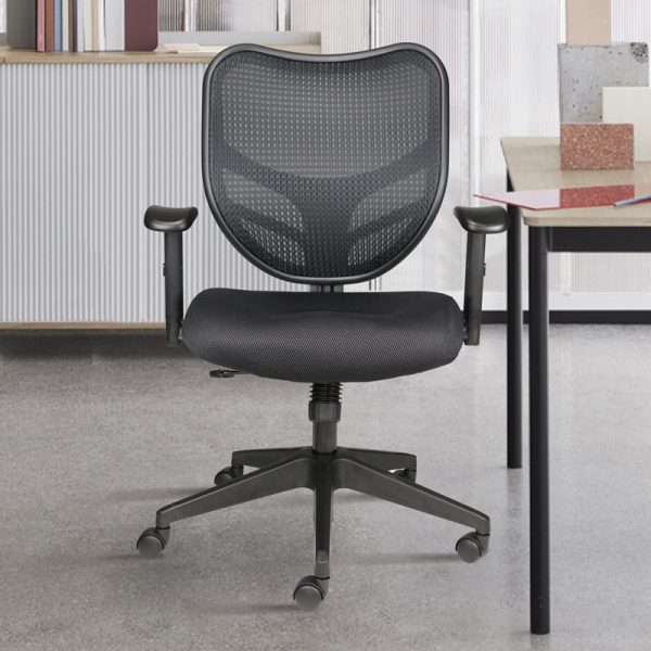 Mesh-back adjustable desk chair