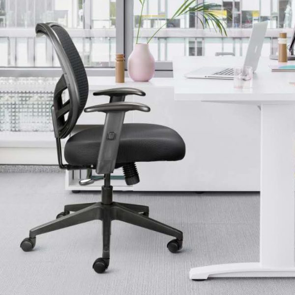 Office chair with mesh back and comfortable seat cushion