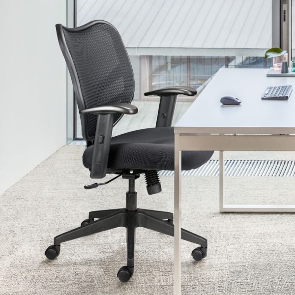 Mesh back office chair with thick seat cushion