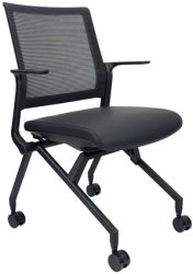 Lineup Nesting Chair - black polyurethane seat and mesh back