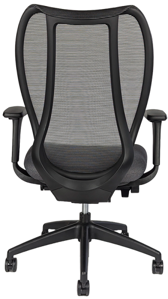 Mesh-back office chair, back view