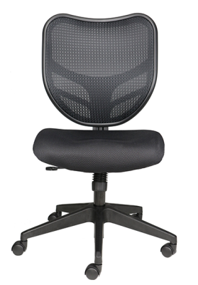 Armless office chair with mesh back