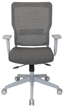 Rumor mesh-back office chair - White and gray-front view