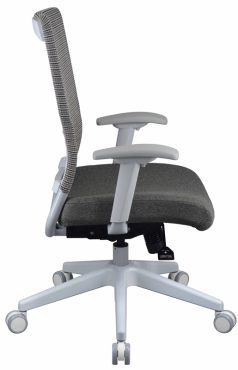 Rumor mesh-back office chair - White and gray-side view