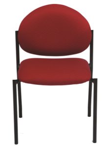 Armless red stacking chair
