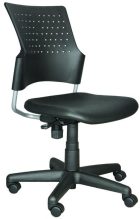Rolling Task Chair with black plastic back and seat