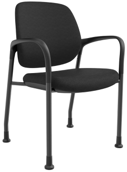 Black Stacking Chair With Arms And Glides
